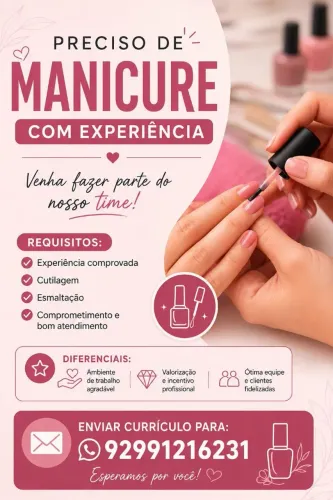 Precisa se de profissionais da área da beleza