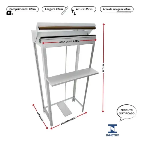 Seladora a vacuo de 40cm de pedal 