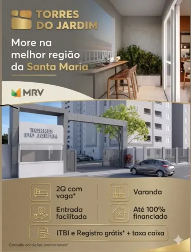 Vc- Lançamento Torres do Jardim na Santa Maria - 2Q com Varanda e Vaga