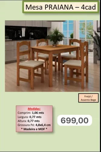 MESA PRAIANA MADEIRA - MONTO E ENTREGO HOJE