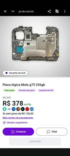 Placa do moto g 75