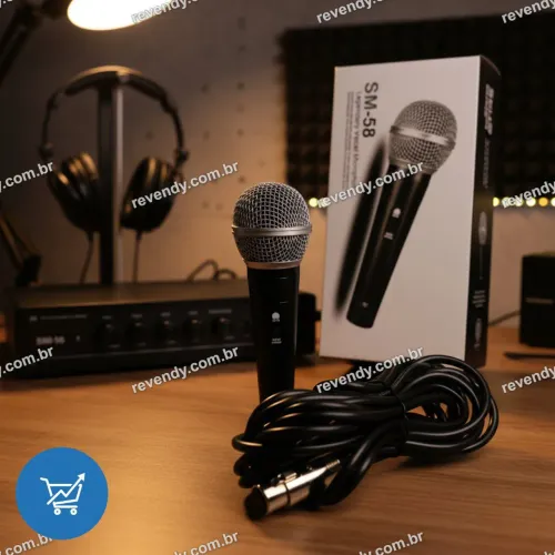 Microfone com fio - cabo de 5 metros - entrega grátis