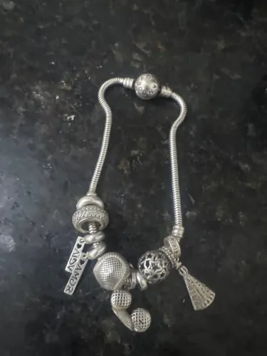 Pulseira Pandora Prata 925 Com 7 Berloques 
