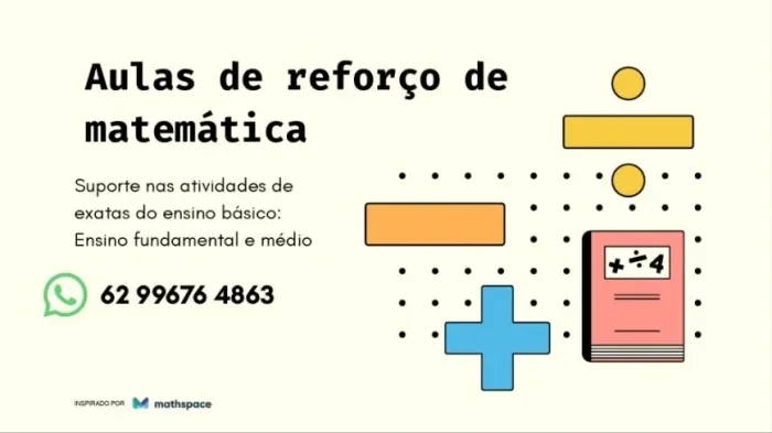 Aulas de reforço escolar em matemática e áreas afins 