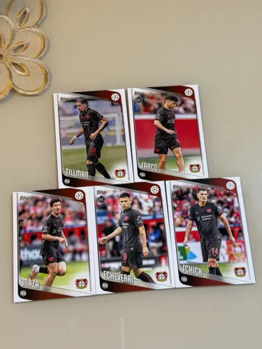 kit 5 cards topps chrome bayer leverkusen