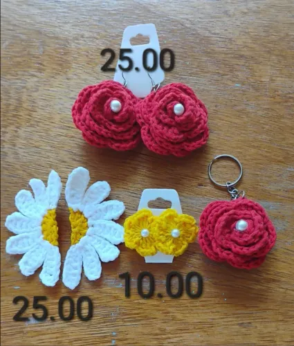 Brinco de croche várias cores