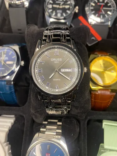 Relógio Masculino Preto Pulseira Aço