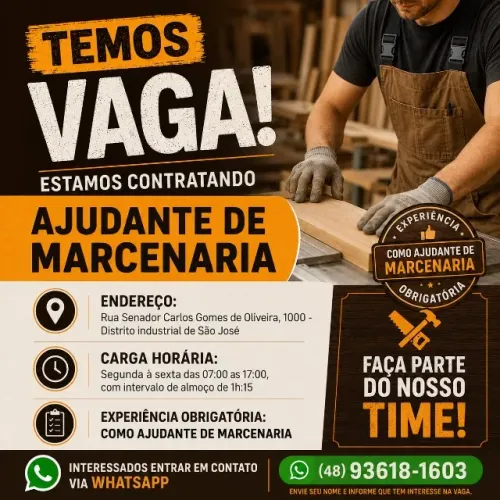 AJUDANTE DE MARCENARIA - IKA MÓVEIS PLANEJADOS