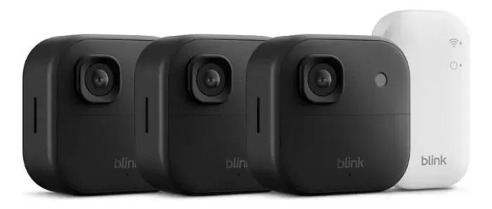 Blink Outdoor 2k+ Câmera Segurança 3 Unidades + Sync Module Core sensor movimento com IA