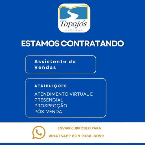 Assistente de Vendas Tapajós Madeiras