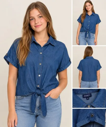 Camisa estilo jesns com amarração Aishty - TAM M