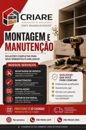 trabalhamos cm montagem e desmontagem e fabrícamos móveis sobre medidas