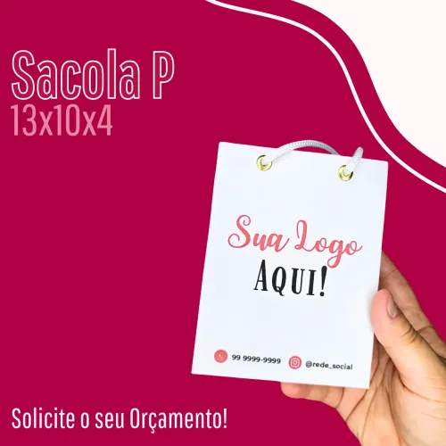 Sacolas Personalizadas - Tamanho P - 13x10x4