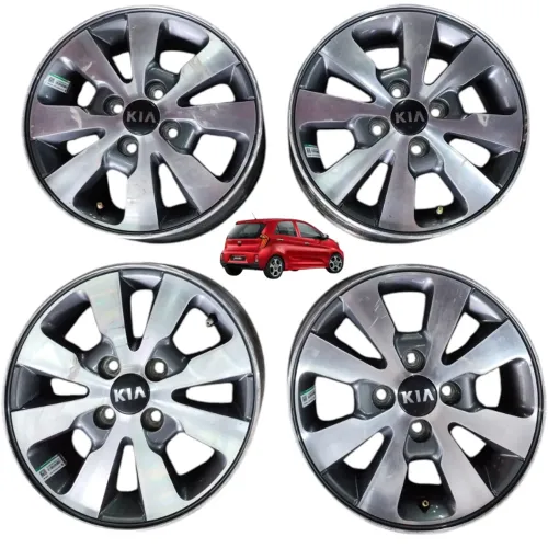 Jogo Roda Liga Leve Aro 14 4x100 Kia Picanto 2016 Detalhes Grafite