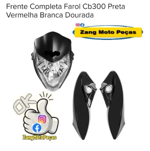 farol da cb  300 2009/2015 varias cores  