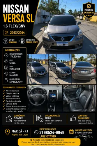 Nissan Versa SL 1.6 16V Flex Fuel 4P Mec. 2014