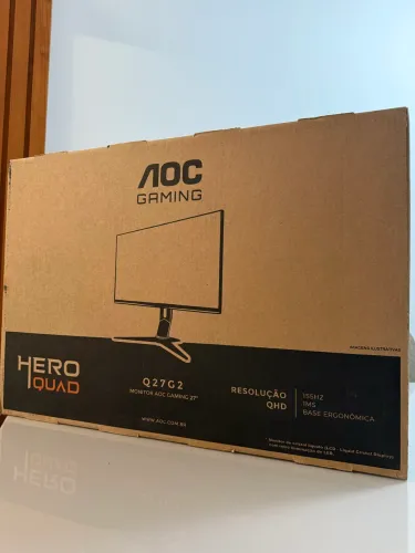 Monitor Gamer Hero 27" Quad 1440p Qhd 155hz 1ms Q27g2 Aoc Preta/vermelho