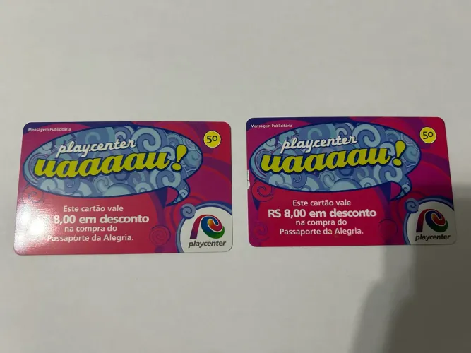 Cartões telefônicos playcenter