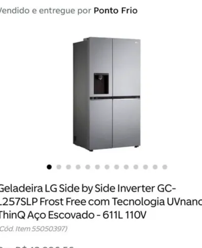 Geladeira LG side by side 611 litros nova na caixa