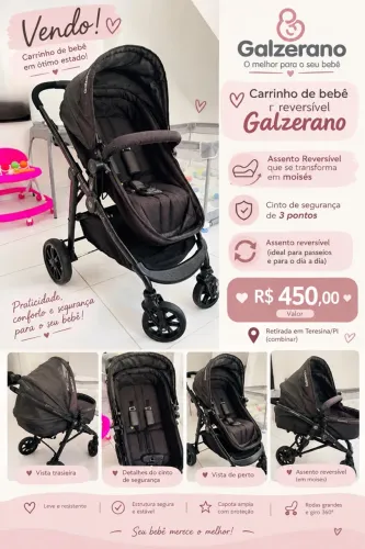 Carrinho de bebê reversível Galzerano