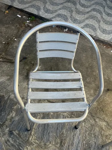 5 Cadeiras de terraço em alumínio inox