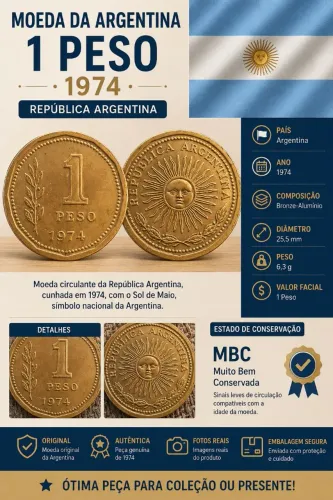 Moeda 1 Peso Argentina (1974)