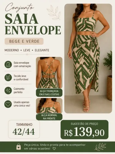 Conjunto saia envelope