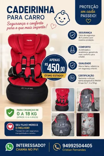 Cadeirinha de criança para carro