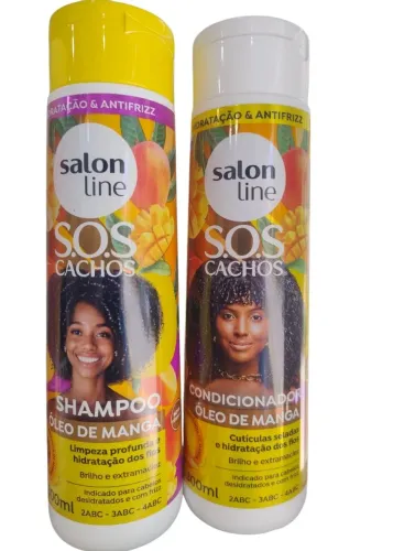 Kit Sh+Cond  Salon LINE S.O.S cachos Óleo de Manga 300ml cada