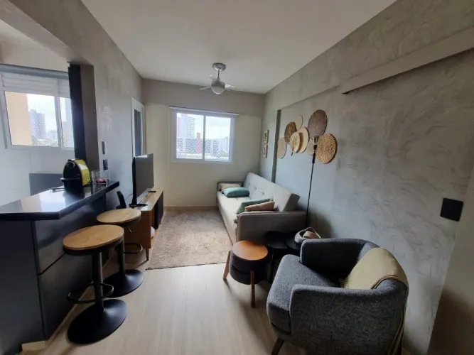 APTO 38M² SANTO ANDRÉ-1 DORM/ MOBILIADO C/ ELETROS