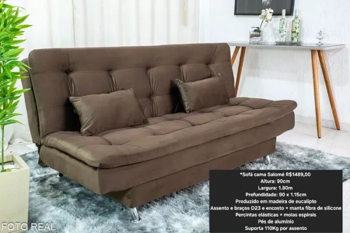 Sofá cama Salomé marrom