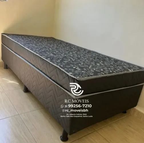 Cama box solteiro 88x1.88 com Colchão D33 Acoplado Direto da Fábrica