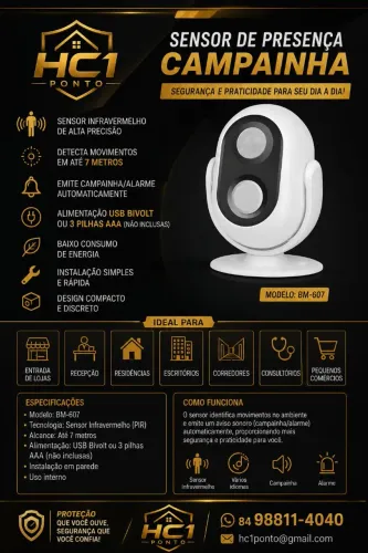 Sensor de aviso campainha