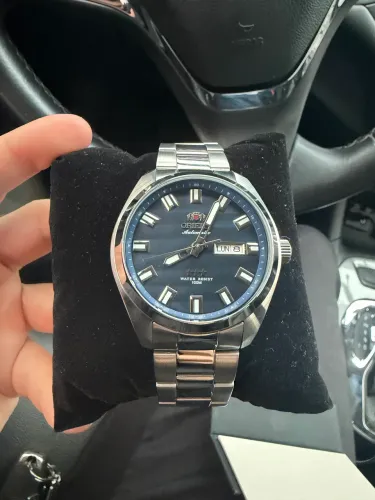 Relógio Orient automático fundo azul novo