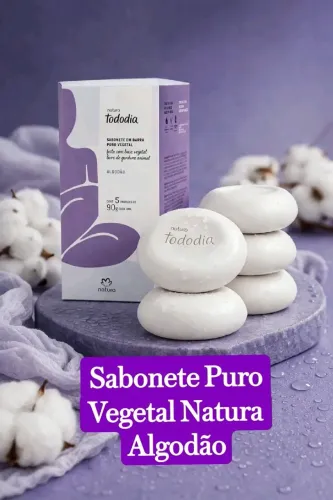 Caixa de sabonete algodão natura