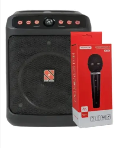Kit Microfone Dinâmico Tomate Com Cabo Mt-1018 Preto + KUB - STAR SOUND by STANER