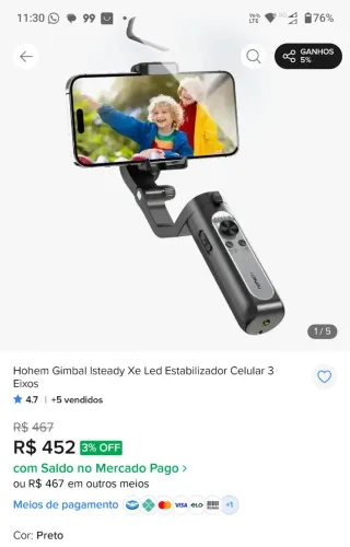 Gimbal profissional Hohem 
