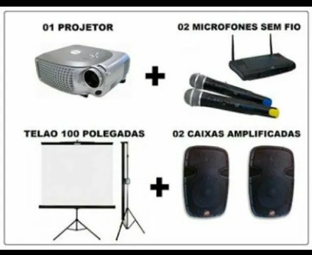 Aluguel projetor telão datashow, caixa de som Staner, subwoofer , palco, karaokê