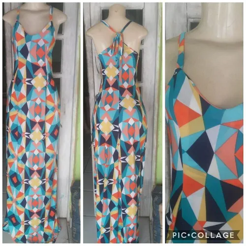 Vestido longo azul
