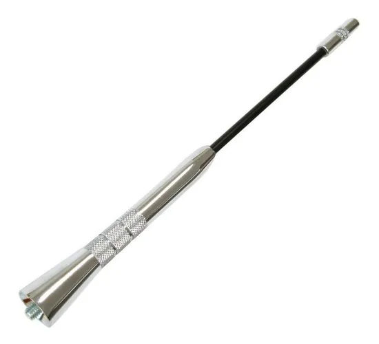 Antena Automotiva Cromada Alumínio 18 Cm Preta