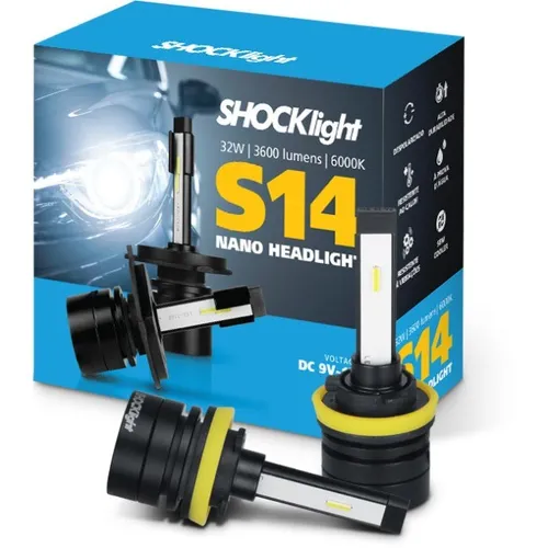 Kit  Lãmpada Super Led Nano 6000k H8 H11 H9 H16 S14 Shock Light 7200 Lumens