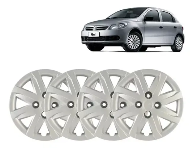 Jogo 4 Peças - Calota Aro 14  - Volkswagen Gol G5 1.6 / Saveiro 2012 / 2013 - Grid
