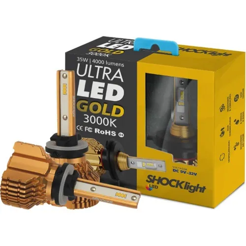 Lâmpada Ultra Led H27 Amarela 3000k 8000lm Shocklight Gold
