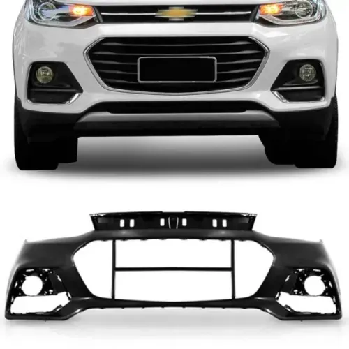 Parachoque Superior Chevrolet Tracker 2017 à 2020 - Furo Farol Auxiliar - Preto Liso - TYG