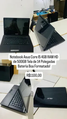 Notebook Asus Core i5 4GB RAM HD 500GB Tela 14"