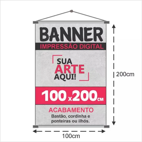 Banner Personalizado 100x200cm Arte Inclusa