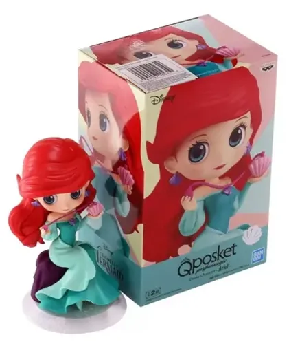 action figure qposket disney the little mermaid perfumagic - ariel - versão a / puff roxo 