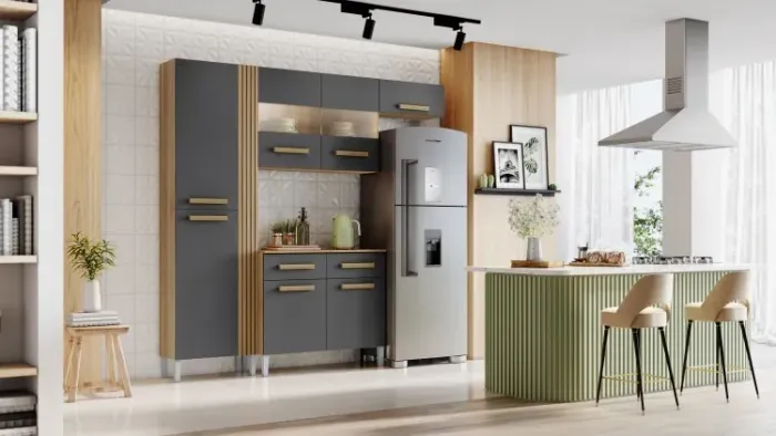 Cozinha Compacta Lilian com Balcão, PROMOÇÃO DE HOJE, PRONTA ENTREGA .