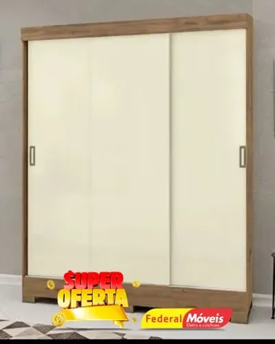 Guarda Roupa 3 Portas de Correr 2 Gavetas Super Lindo Fazemos Entrega