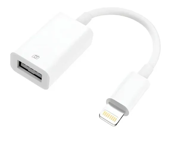 Cabo Adaptador OTG com porta USB Compatível com iPhone, iPad